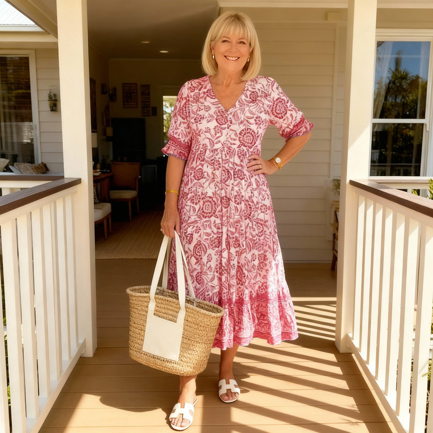 Vestido elegante floral con escote en V Danna™