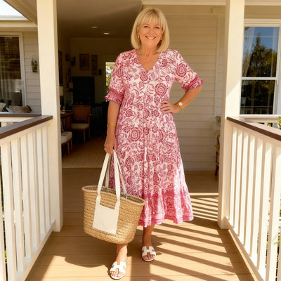 Vestido elegante floral con escote en V Danna™