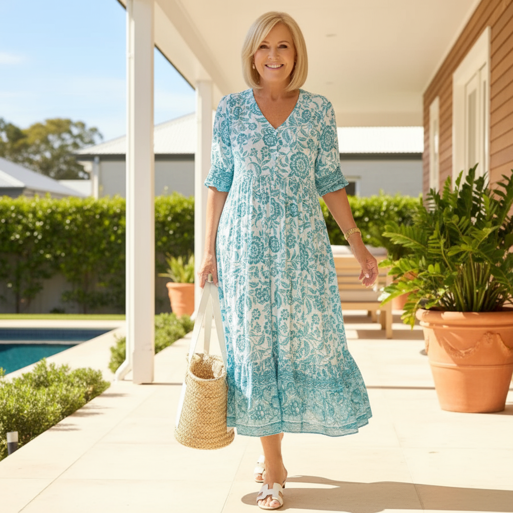 Vestido elegante floral con escote en V Danna™