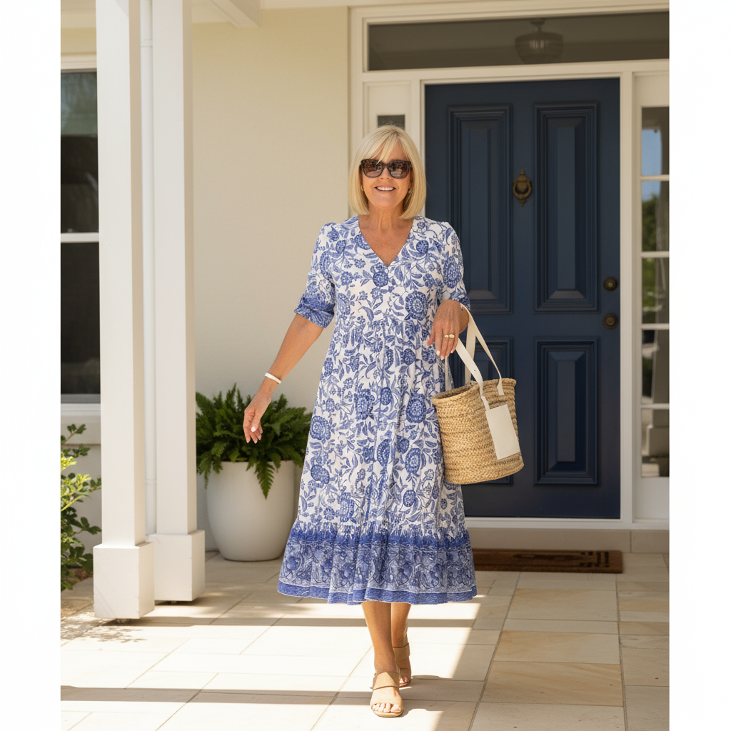 Vestido elegante floral con escote en V Danna™