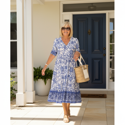 Vestido elegante floral con escote en V Danna™