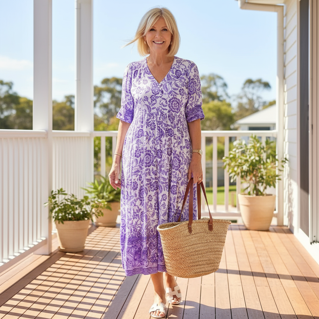Vestido elegante floral con escote en V Danna™