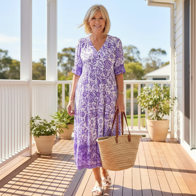 Vestido elegante floral con escote en V Danna™