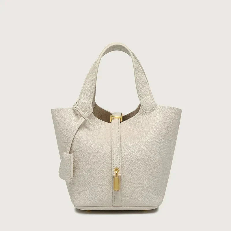Gertrude - Bolso de cuero estilo cubo, duradero y elegante