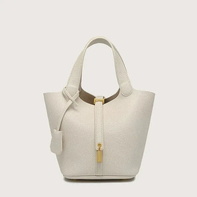 Gertrude - Bolso de cuero estilo cubo, duradero y elegante
