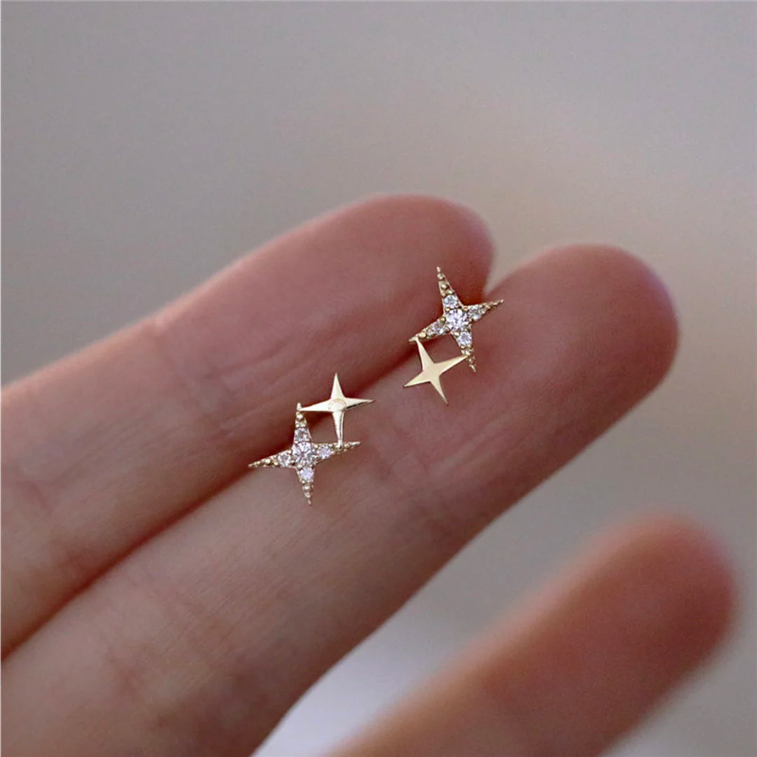 Pendientes de estrella brillante 