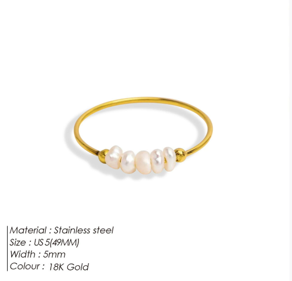 Grace - Anillo de perla de agua dulce