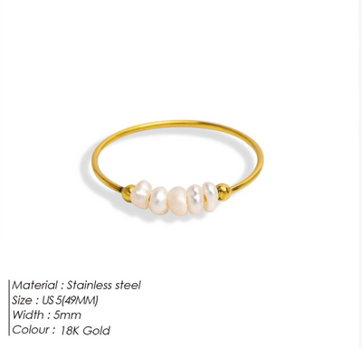 Grace - Anillo de perla de agua dulce