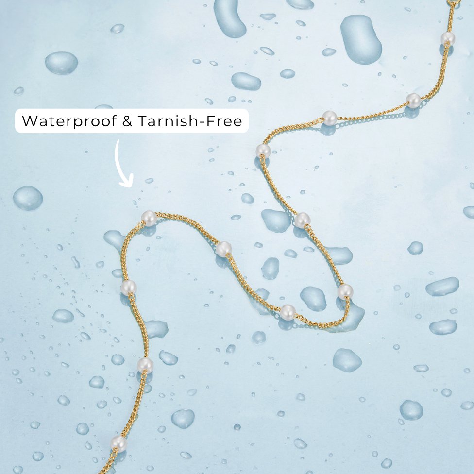 Collar de perlas de oro puro