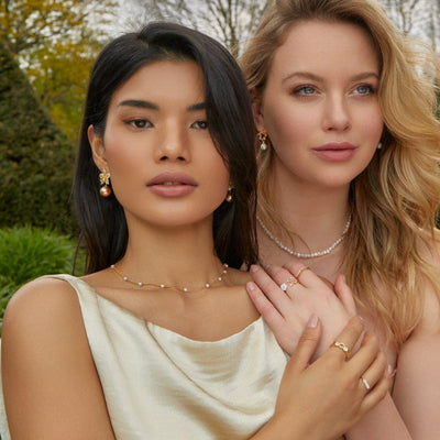 Collar de perlas de oro puro