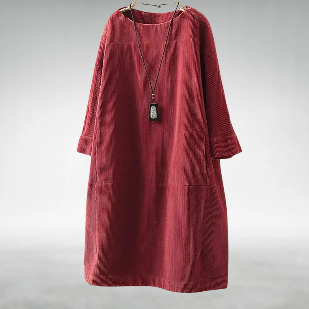 Vestido midi de pana relajado Anika™