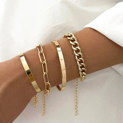 Conjunto de pulseras Elan Mercer | Oro blanco